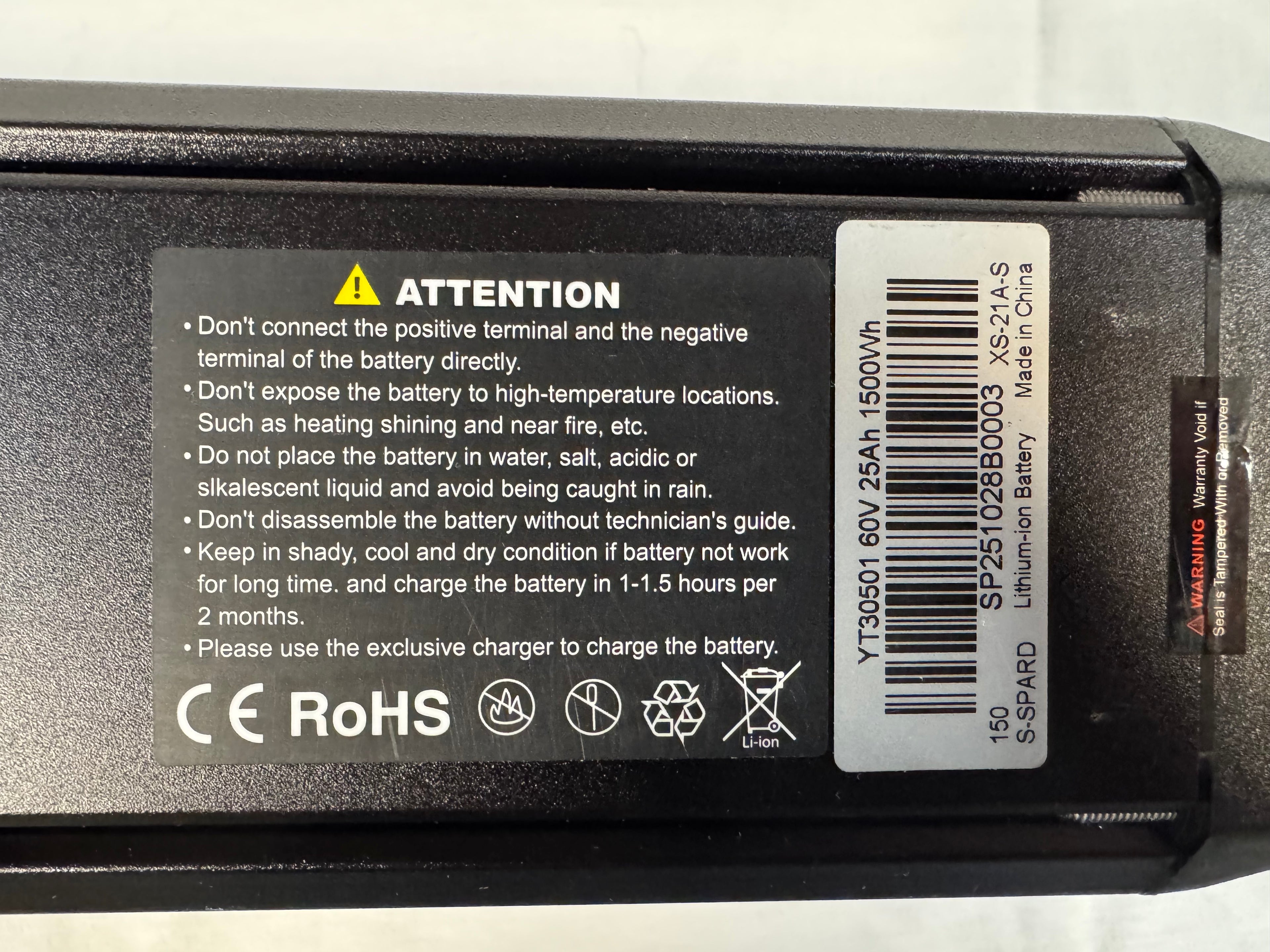 Battery, 60V 25Ah, 50 S, High-Discharge Battery